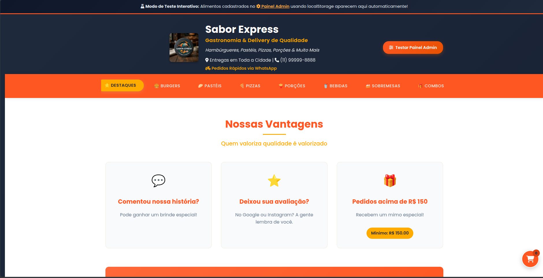 Menu de Delivery